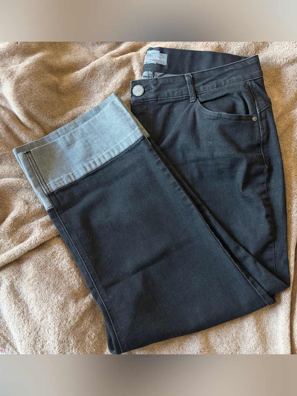 Democracy Ab'solution Straight Leg Jeans Dark Indigo Wide Cuff